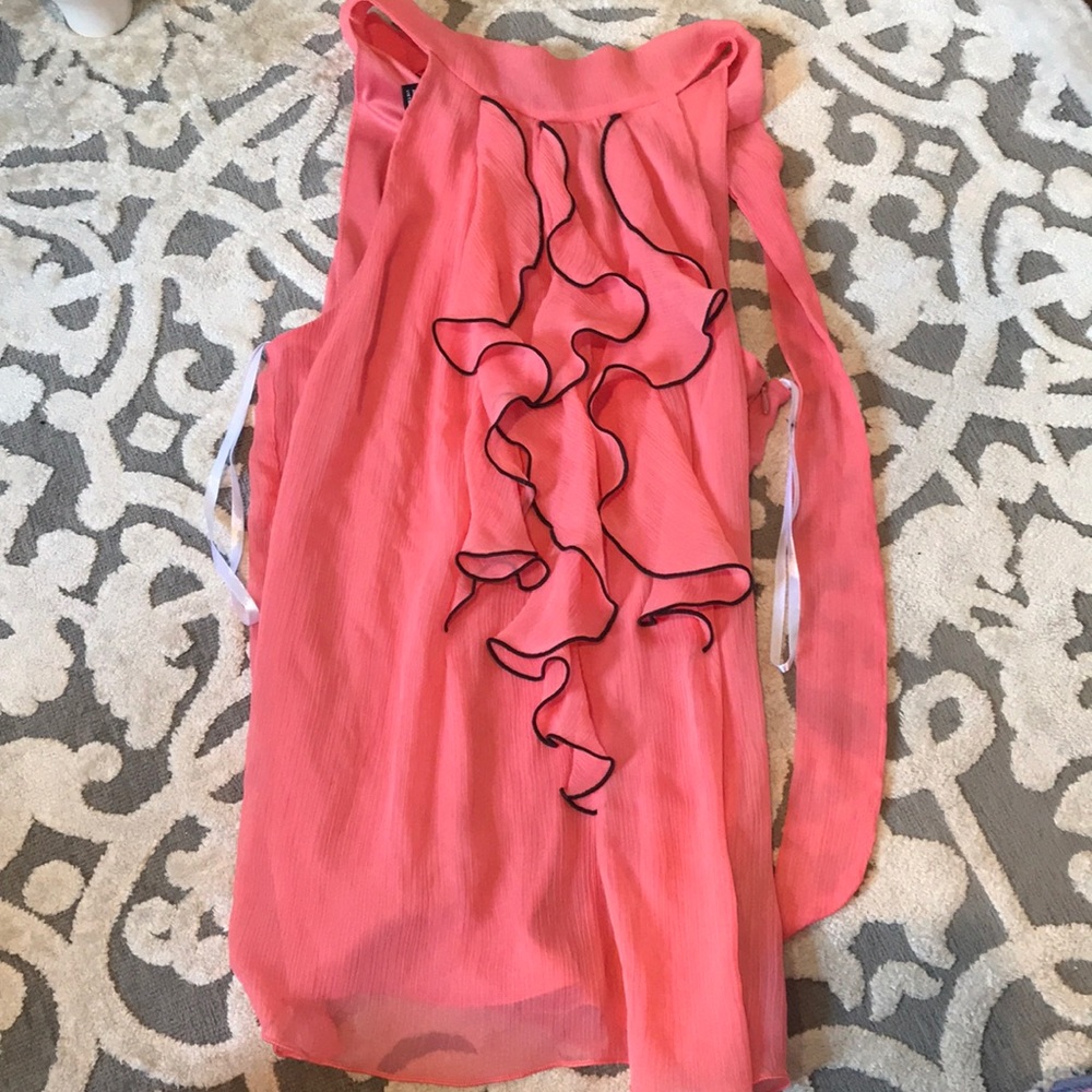 Dressy, tie neck shirt